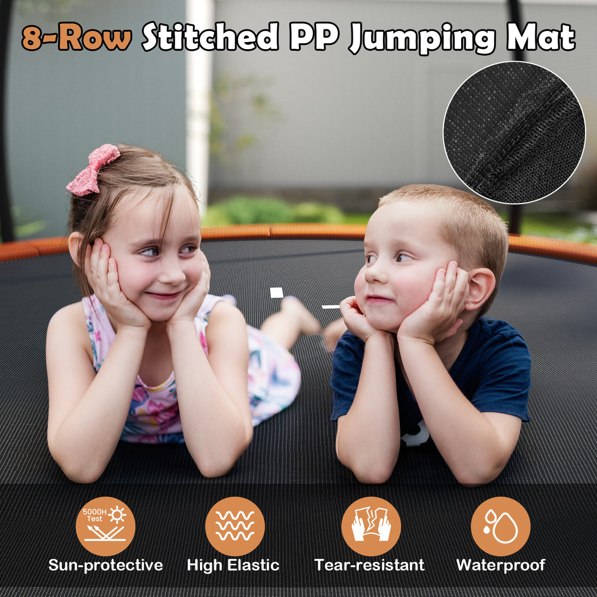 10ft Outdoor Trampoline with Safety Enclosure Net and Ladder-Trampolines-DECOROLALA