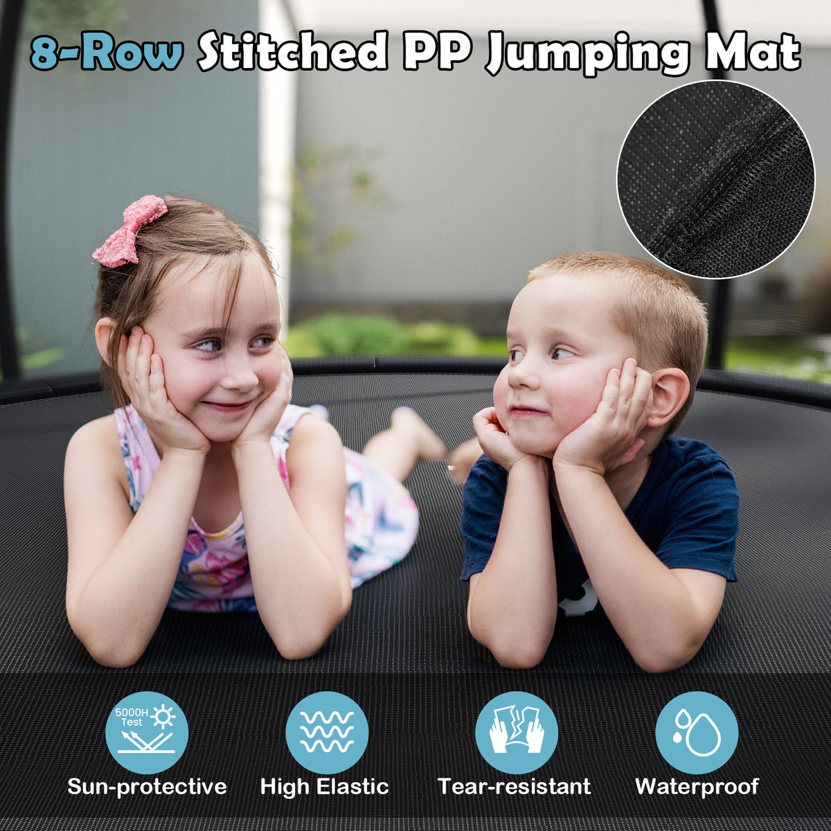 10ft Outdoor Trampoline with Safety Enclosure Net and Ladder-Trampolines-DECOROLALA