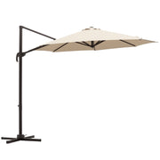 10ft Patio Umbrella 360° Rotatable, Cantilever Cream Shade for Garden Pool Deck-DECOROLALA
