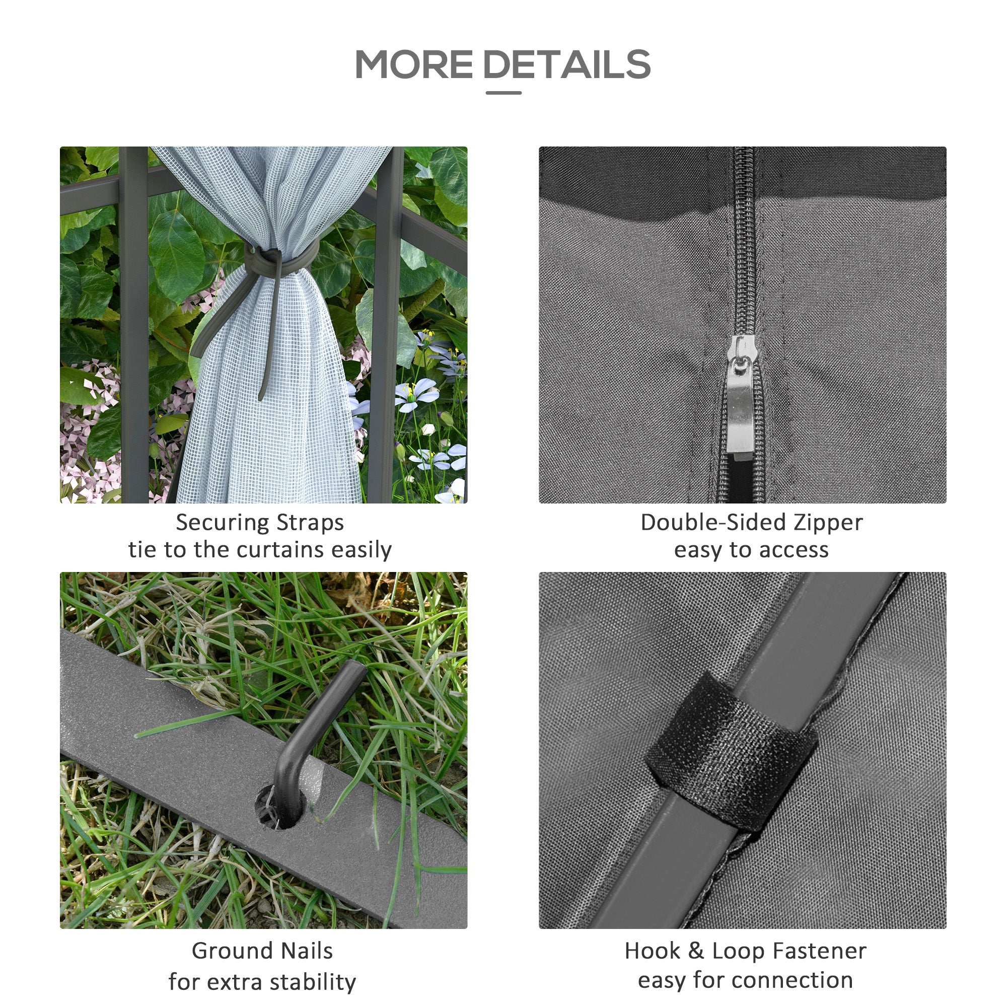 10x10 Gazebo Canopy Portable Party Backyard w/ Mosquito Netting Grey-DECOROLALA