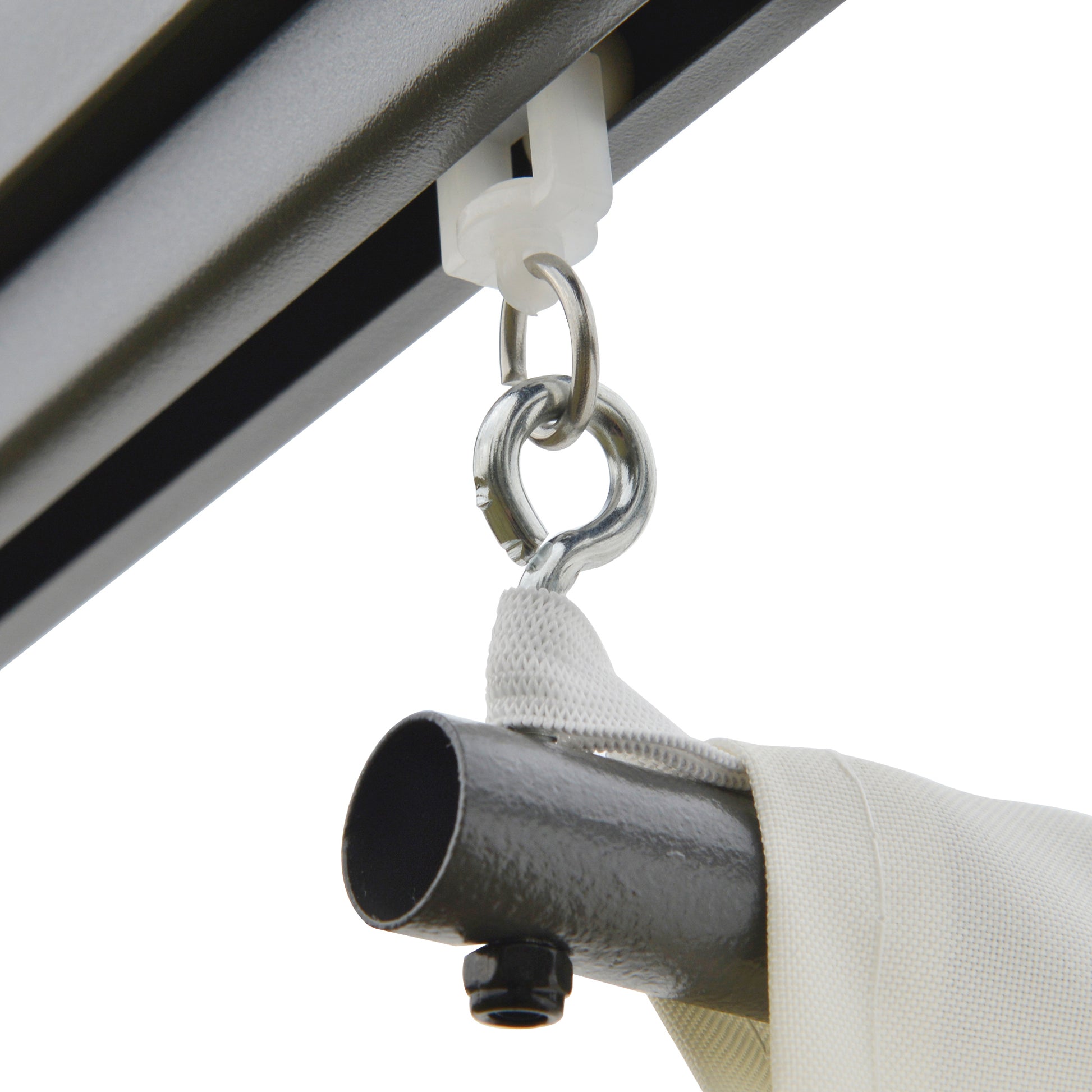 10'x10' Outdoor Pergola with Retractable Canopy - Cream White-DECOROLALA