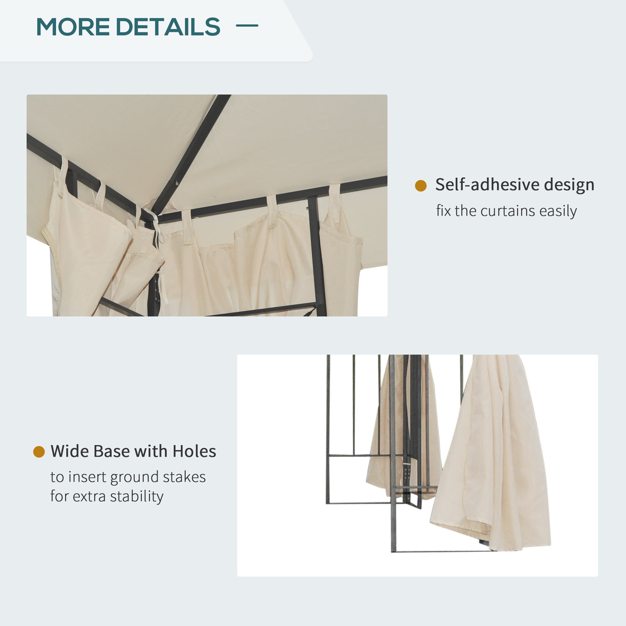 10x10 Patio Gazebo Canopy - Cream White Double Roof-DECOROLALA