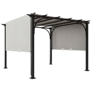 10x10 Patio Gazebo - Steel Frame, White Sun Shelter-DECOROLALA