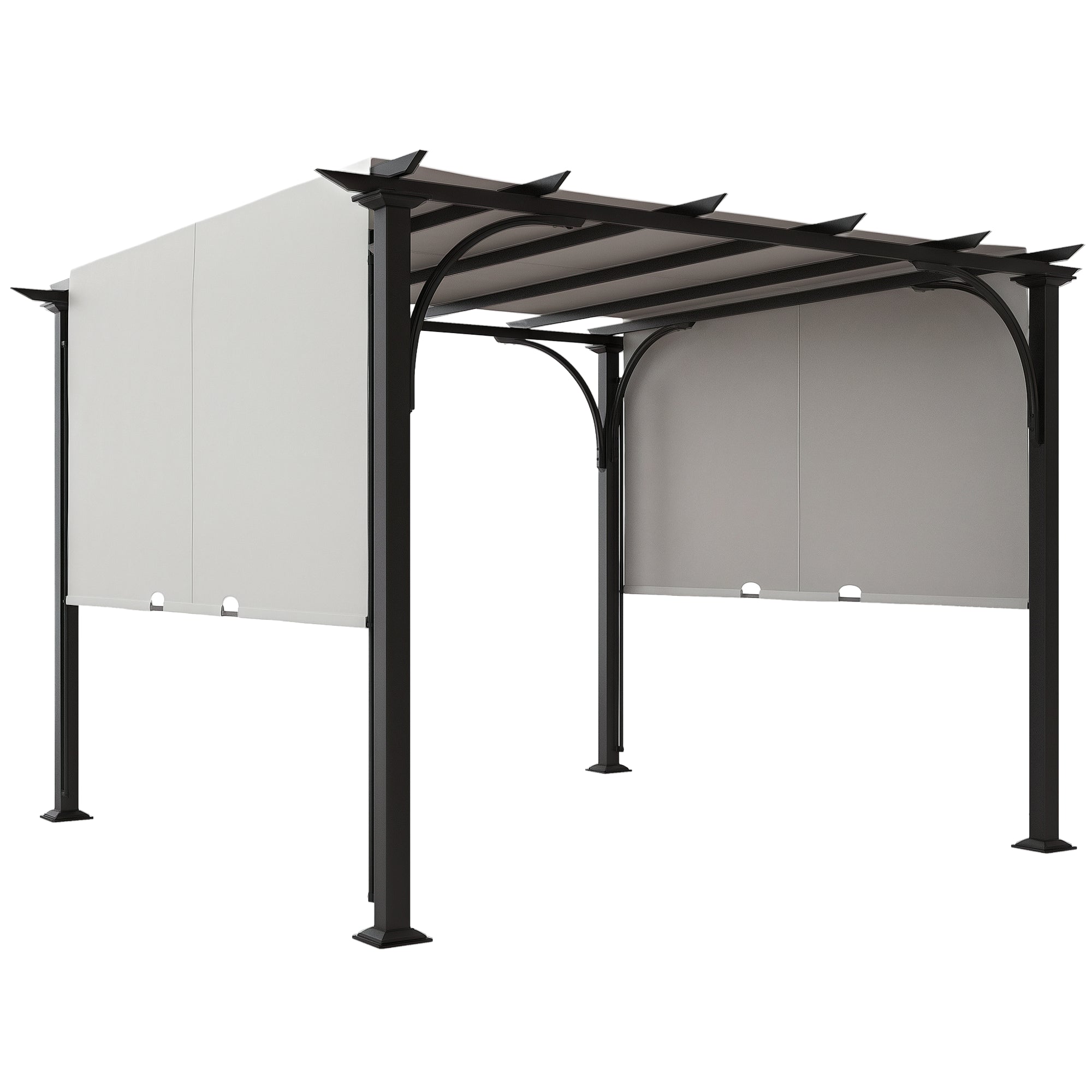 10x10 Patio Gazebo - Steel Frame, White Sun Shelter-DECOROLALA