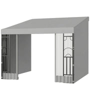 10'x10' UV Resistant Wall Pergola, Outdoor Gazebo with Curtains & Nettings-DECOROLALA