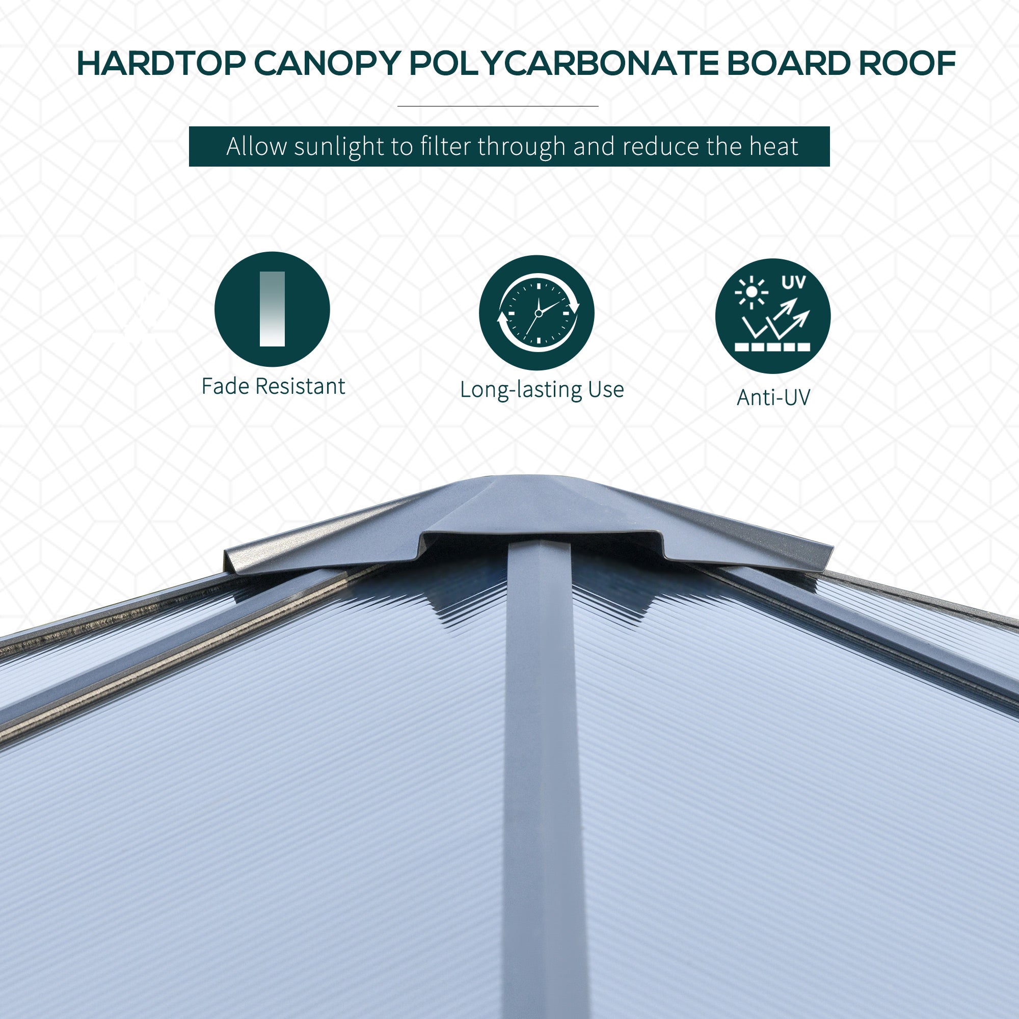 10x10ft Hardtop Gazebo Aluminum Polycarbonate-DECOROLALA