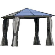10x10ft Hardtop Gazebo Aluminum Polycarbonate-DECOROLALA