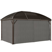 10x13 Hardtop Gazebo - Aluminum Outdoor Canopy Dark Grey-DECOROLALA