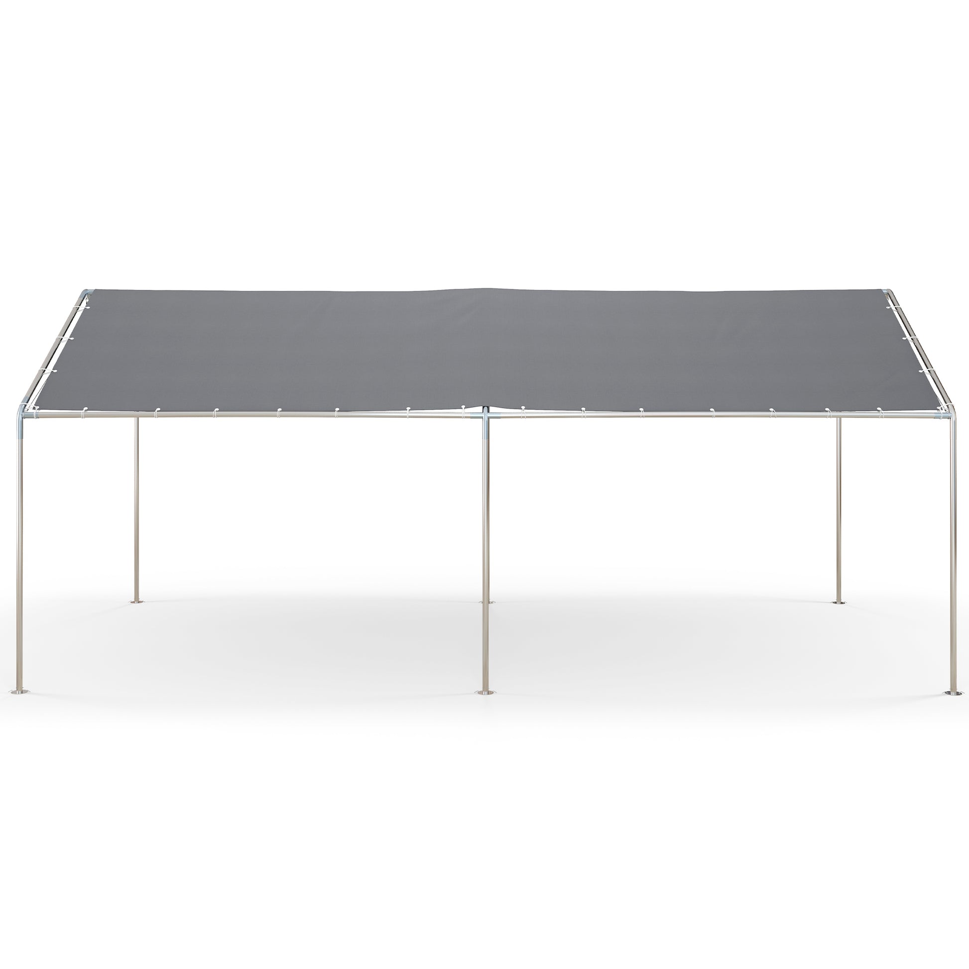 10'x20' Heavy Duty Galvanized Carport Canopy - Grey-DECOROLALA