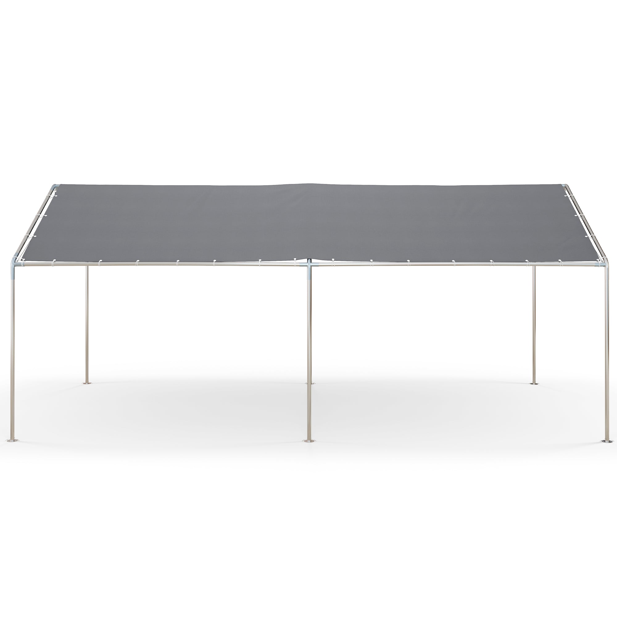 10'x20' Heavy Duty Galvanized Carport Canopy - Grey-DECOROLALA