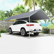 10'x20' Heavy Duty Galvanized Carport Canopy - Grey-DECOROLALA