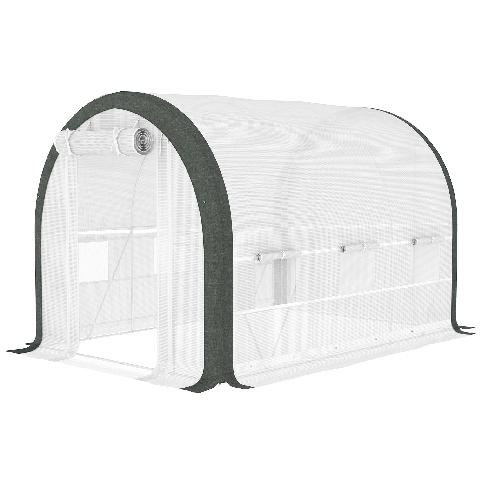 10'x6.6'x6.6' Tunnel Greenhouse - White Mesh Door-DECOROLALA