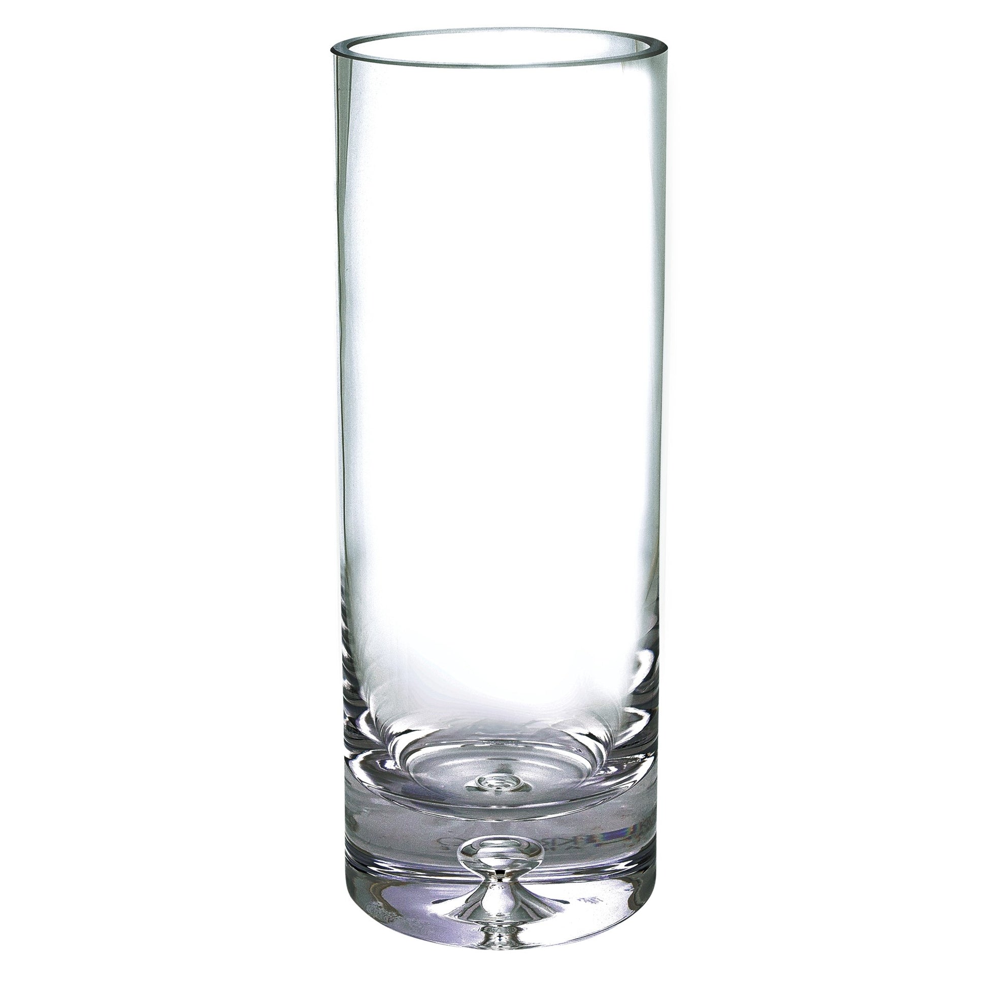 11" Clear Cylinder Crystal Table Vase-Vases-DECOROLALA