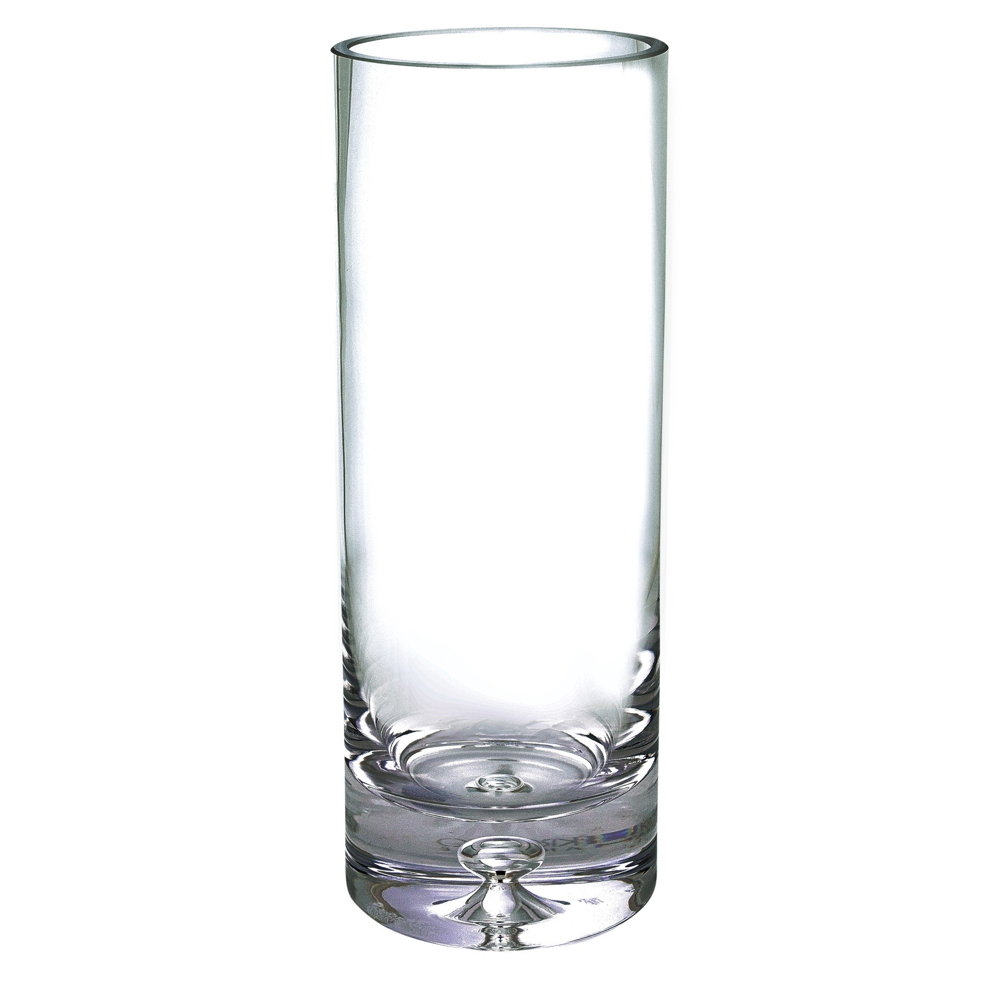 11" Clear Cylinder Crystal Table Vase-Vases-DECOROLALA