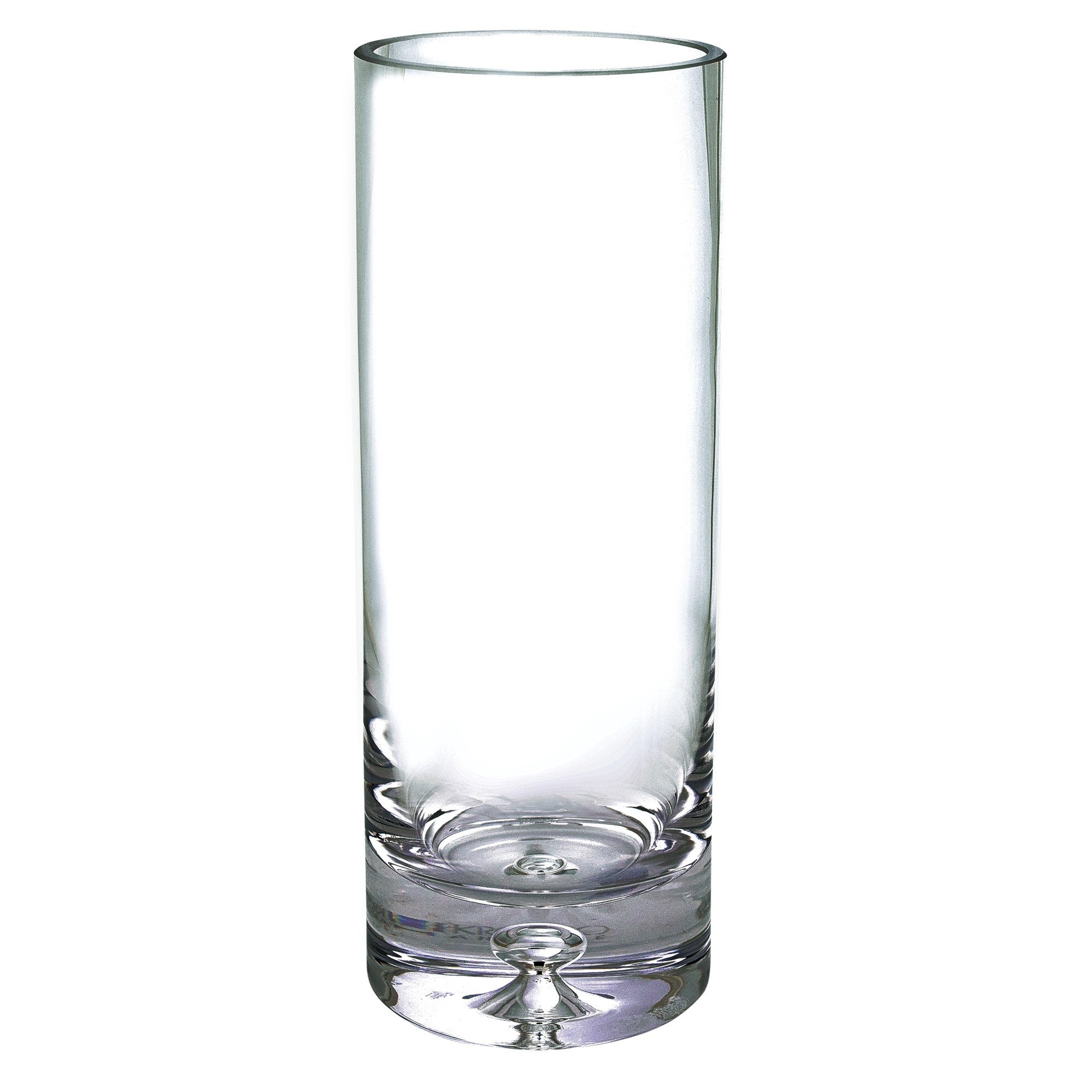 11" Clear Cylinder Crystal Table Vase-Vases-DECOROLALA