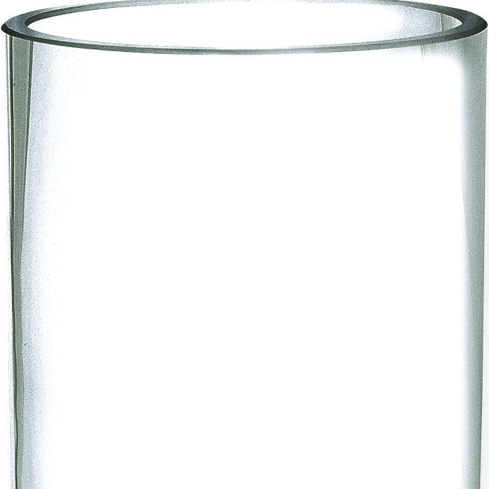 11" Clear Cylinder Crystal Table Vase-Vases-DECOROLALA