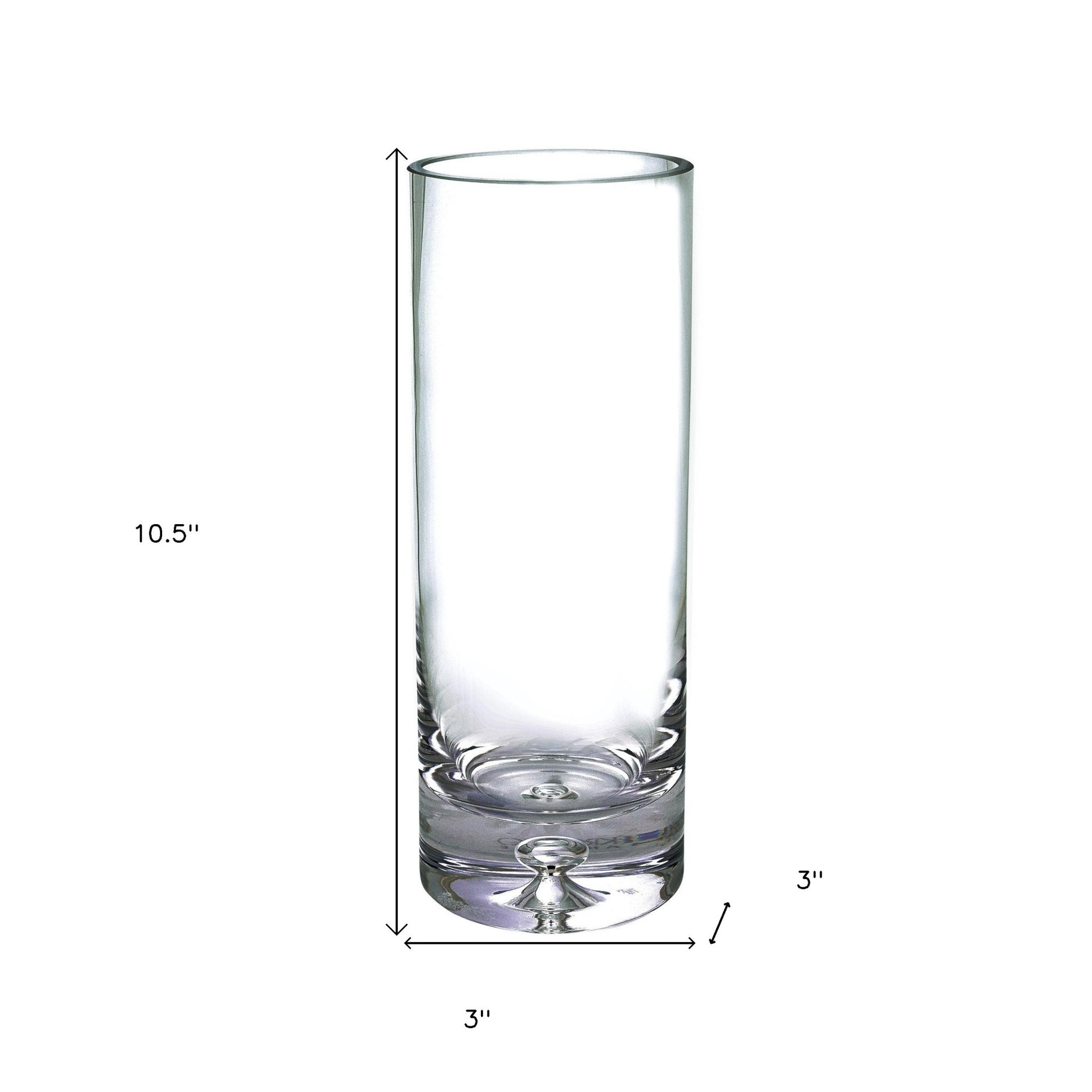 11" Clear Cylinder Crystal Table Vase-Vases-DECOROLALA