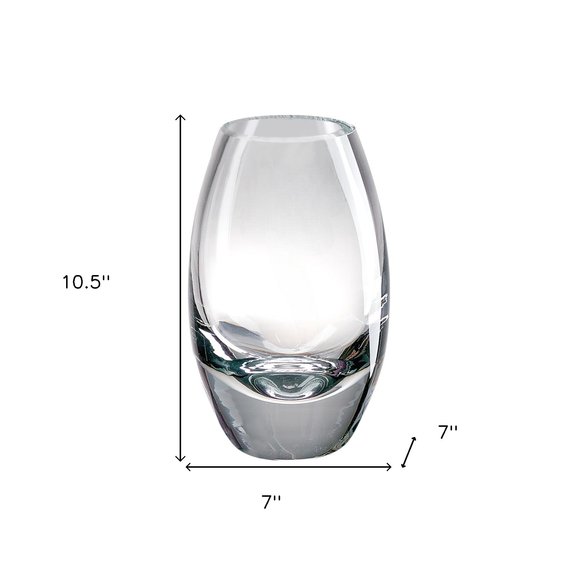 11" Clear Lead Free Crystal Oval Table Vase-Vases-DECOROLALA