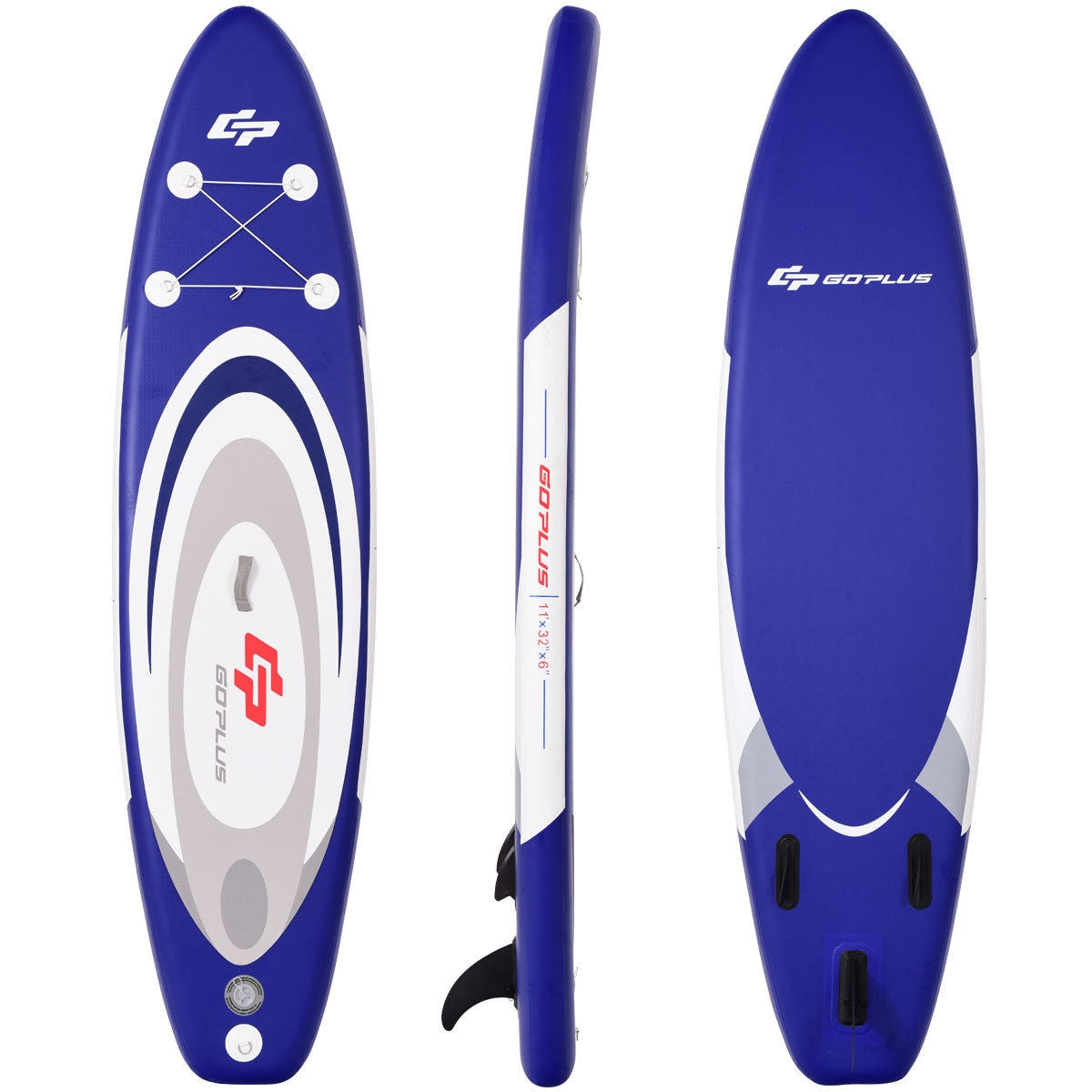 11 Feet Adjustable Inflatable Stand up Paddle SUP Surfboard with Bag-Surfing-DECOROLALA