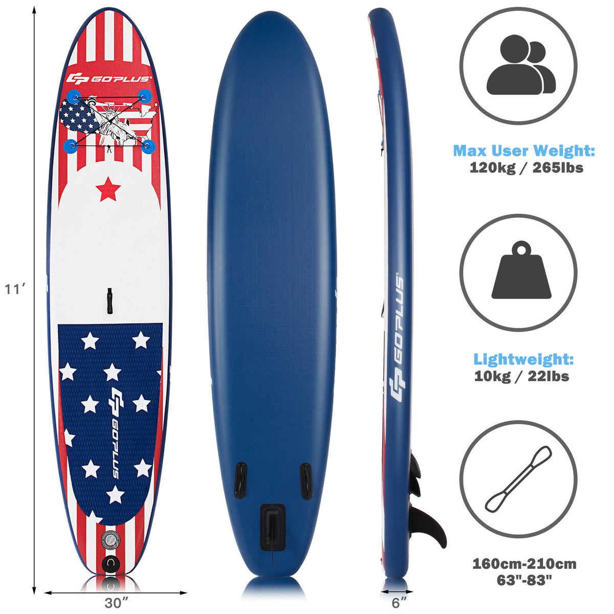 11 Feet Inflatable Stand Up Paddle Board Backpack Sport-Surfing-DECOROLALA
