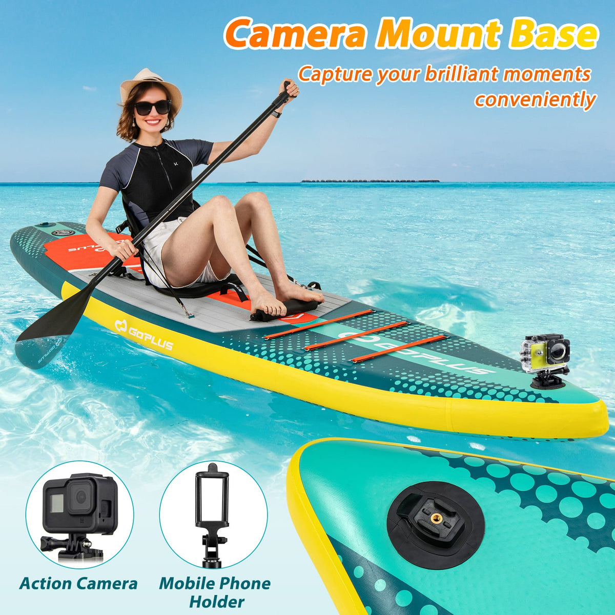 11 Feet Inflatable Stand Up Paddle Board with Kayak Seat for Adults-L-Surfing-DECOROLALA