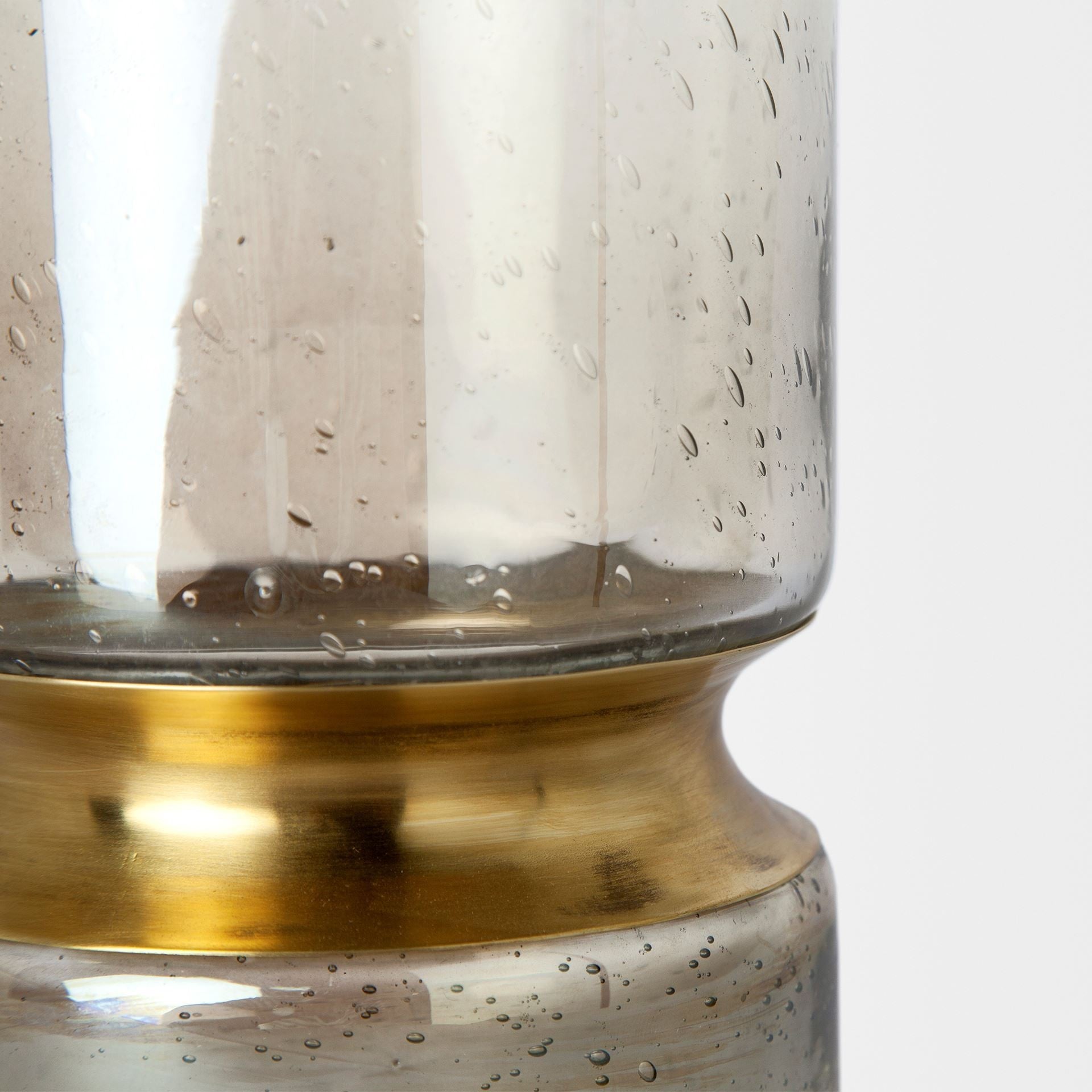 11" Gold Abstract Cylinder Crystal Glass Table Vase-Vases-DECOROLALA