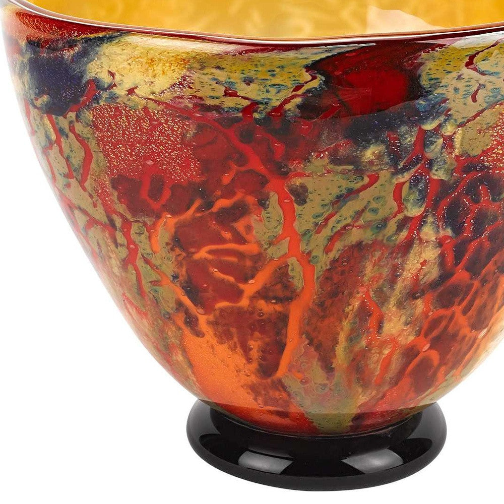 11 Mouth Blown Art Glass Centerpiece Or Punch Bowl-Serving Bowls-DECOROLALA