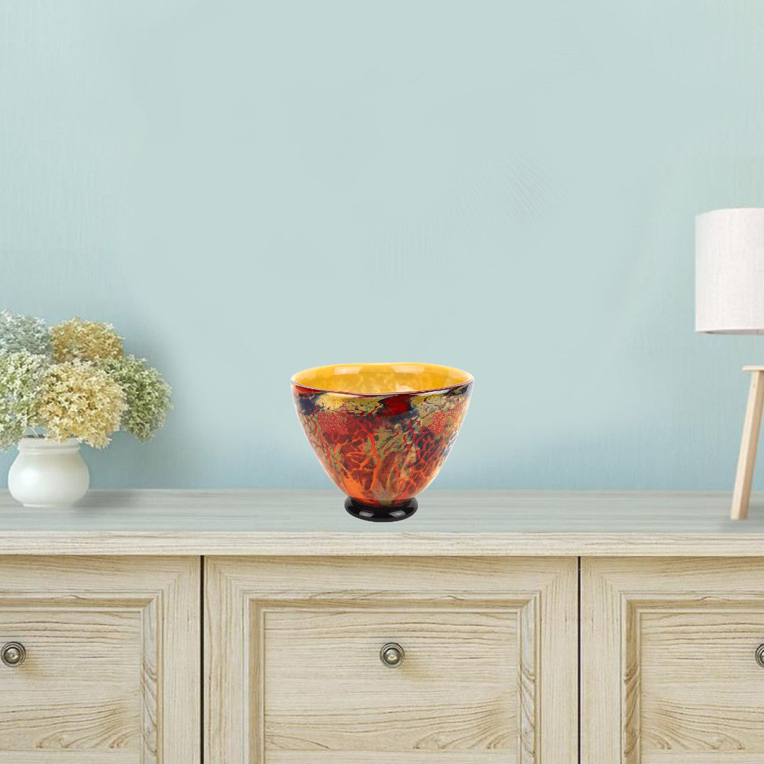 11 Mouth Blown Art Glass Centerpiece Or Punch Bowl-Serving Bowls-DECOROLALA