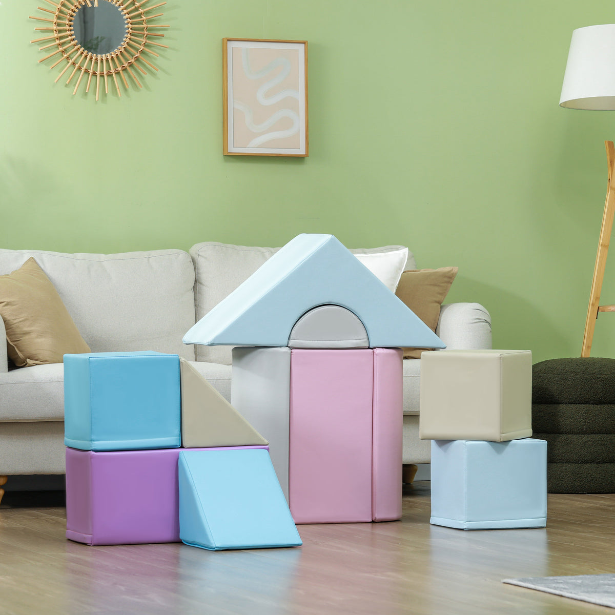 11 Piece Soft Play Blocks Kids Climb and Crawl Gym Toy Foam Building Multicolour-Toys & Games > Baby & Toddler Toys > Kids Gym & Playmats-DECOROLALA