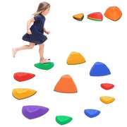 11 PCs Stepping Stones Kids with Non-slip Rubber, Stackable Balance Step Stones for Obstacle Course Sensory Play, Outdoor Indoor for 3-8 Years Old-Toys & Games > Baby & Toddler Toys > Kids Gym & Playmats-DECOROLALA