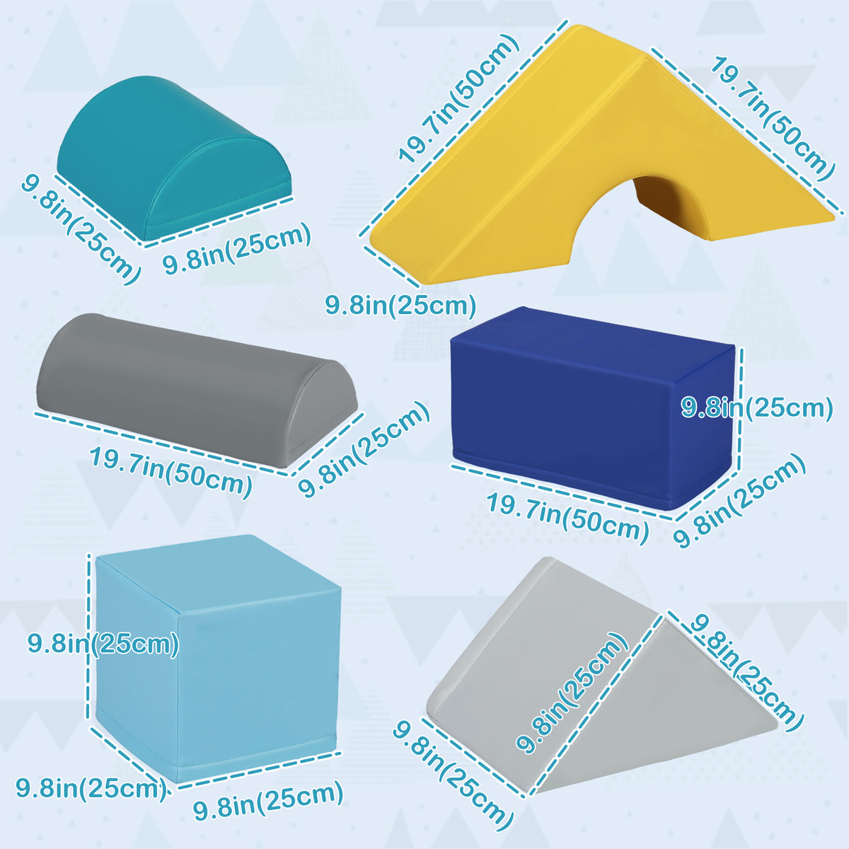11 Piece Soft Play Blocks Kids Climb and Crawl Gym Toy Foam Building Light Colour-Toys & Games > Baby & Toddler Toys > Kids Gym & Playmats-DECOROLALA