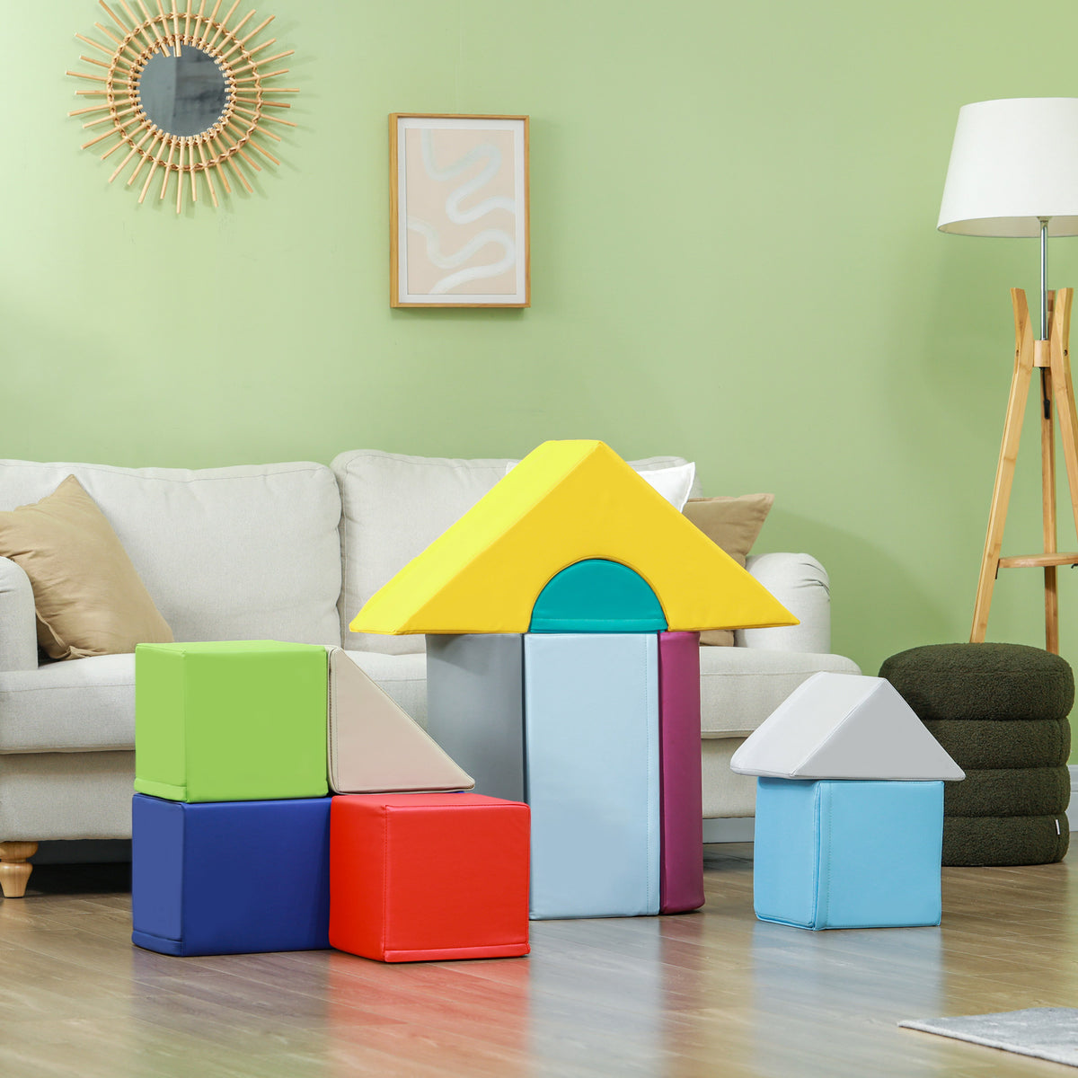 11 Piece Soft Play Blocks Kids Climb and Crawl Gym Toy Foam Building Light Colour-Toys & Games > Baby & Toddler Toys > Kids Gym & Playmats-DECOROLALA