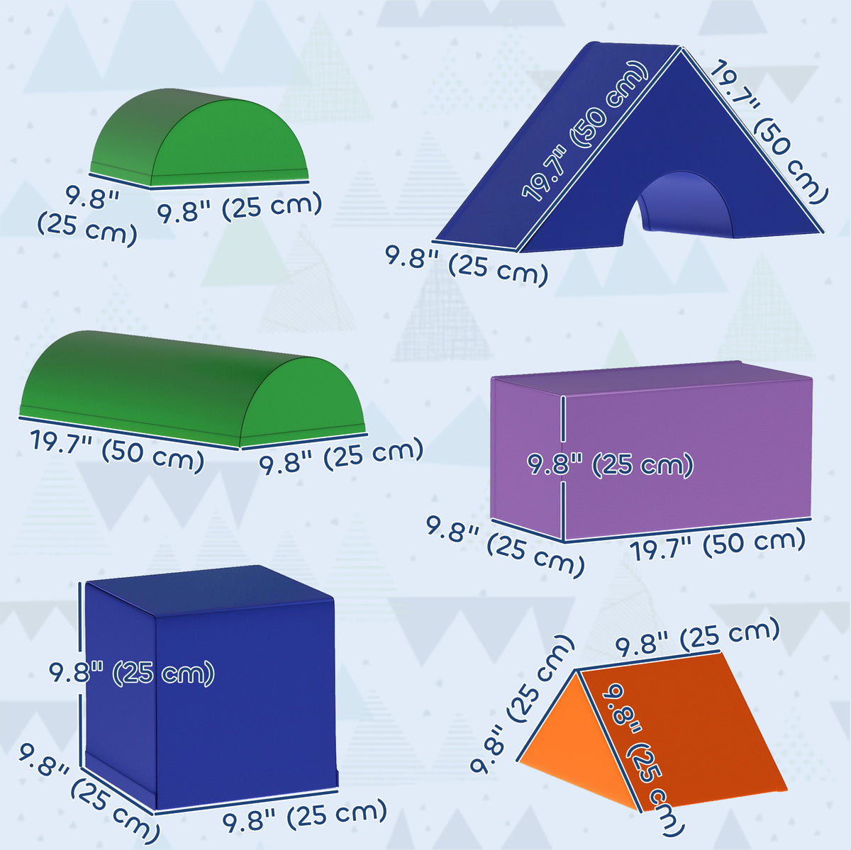 11 Piece Soft Play Blocks Kids Climb and Crawl Gym Toy Foam Building Light Colour-Toys & Games > Baby & Toddler Toys > Kids Gym & Playmats-DECOROLALA