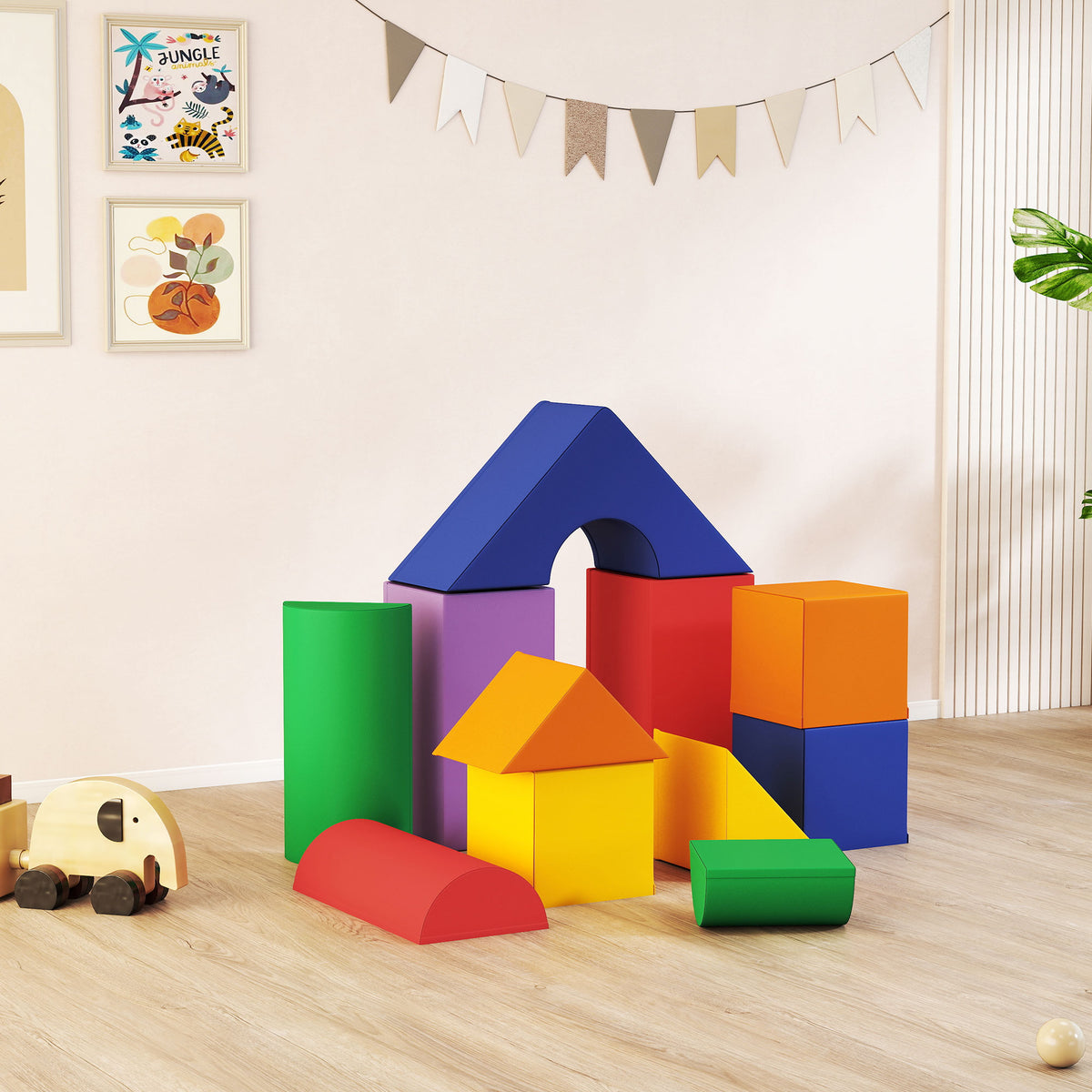 11 Piece Soft Play Blocks Kids Climb and Crawl Gym Toy Foam Building Light Colour-Toys & Games > Baby & Toddler Toys > Kids Gym & Playmats-DECOROLALA