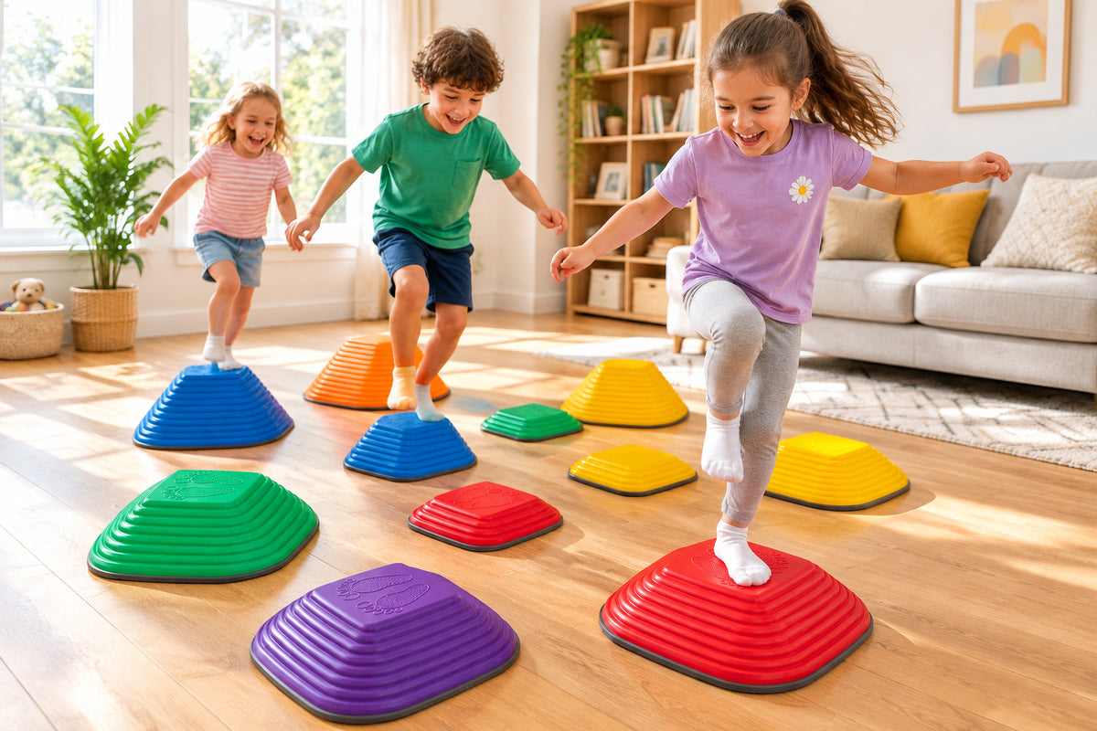 11-Piece Kids Stepping Stone Set - Stackable Balance Obstacle Course-Sports Toys-DECOROLALA