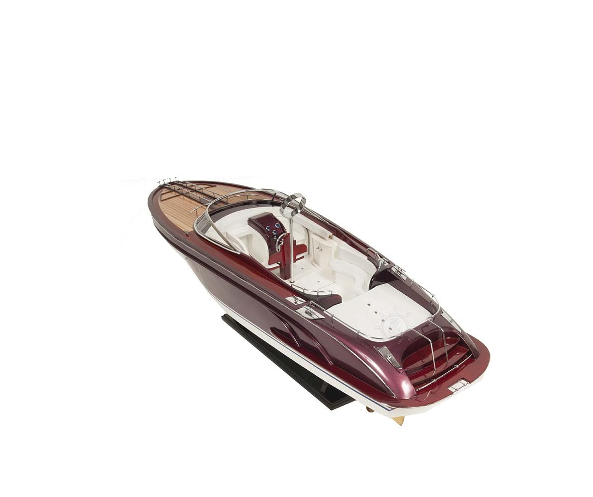 11" Wooden Wood Boat Sculpture and Wine Holder with LED Lights-Sculptures-DECOROLALA