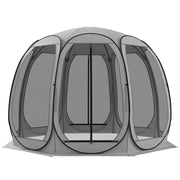 11' x 11.5' Pop Up Screen Tent Gazebo - Grey-Camping Tents-DECOROLALA