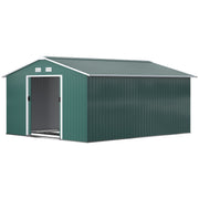 11' x 13' Metal Garden Storage Shed - Green Galvanized Steel-Patio & Garden > Lawn & Garden > Sheds-DECOROLALA