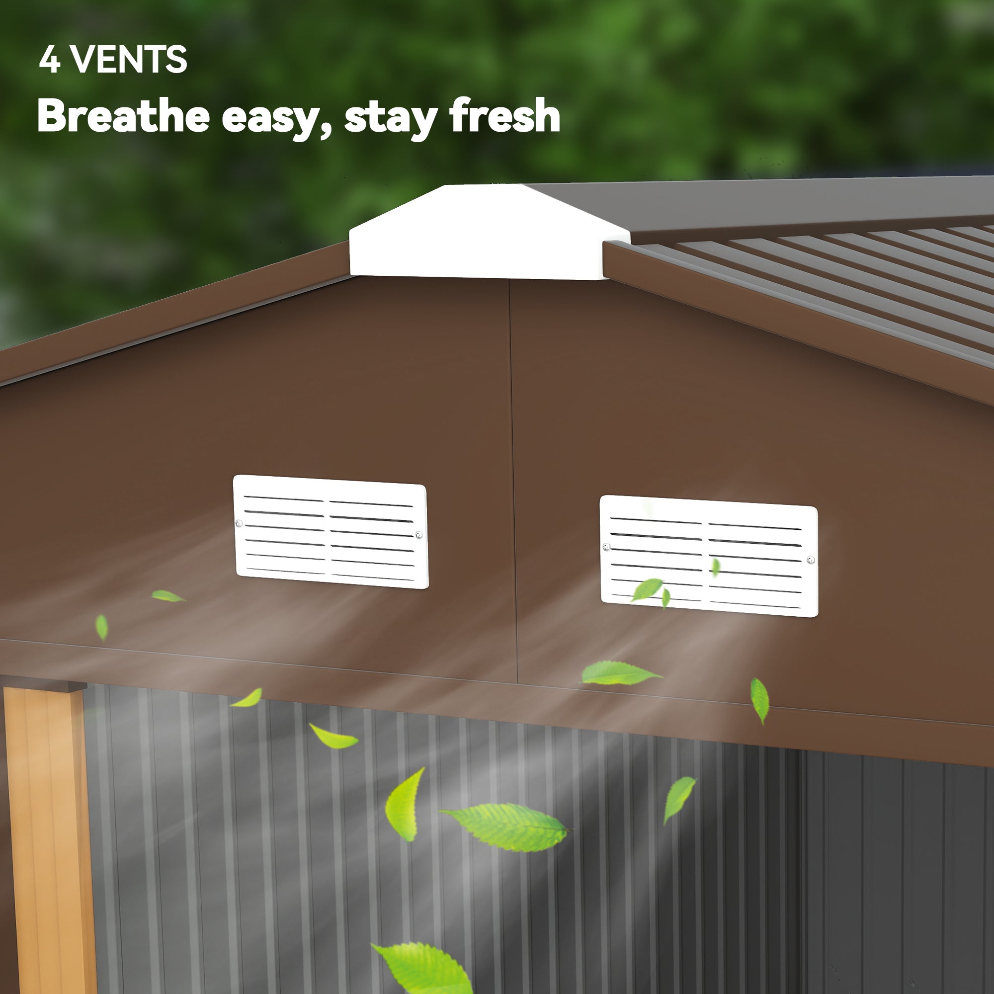 11' x 13' Metal Garden Storage Shed with Foundation - Yellow-Patio & Garden > Lawn & Garden > Sheds-DECOROLALA