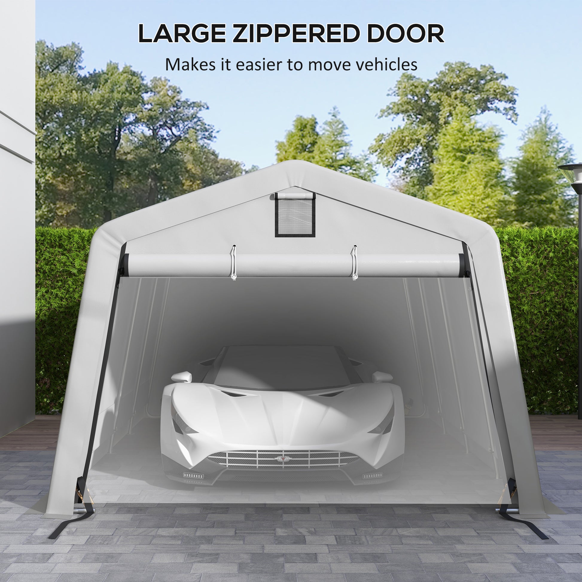11' x 20' Heavy Duty Portable Garage Carport Canopy - Grey-DECOROLALA