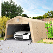 11' x 20' Heavy Duty Portable Garage Carport - Khaki-Patio & Garden > Wedding & Events Tents > Car Shelters-DECOROLALA