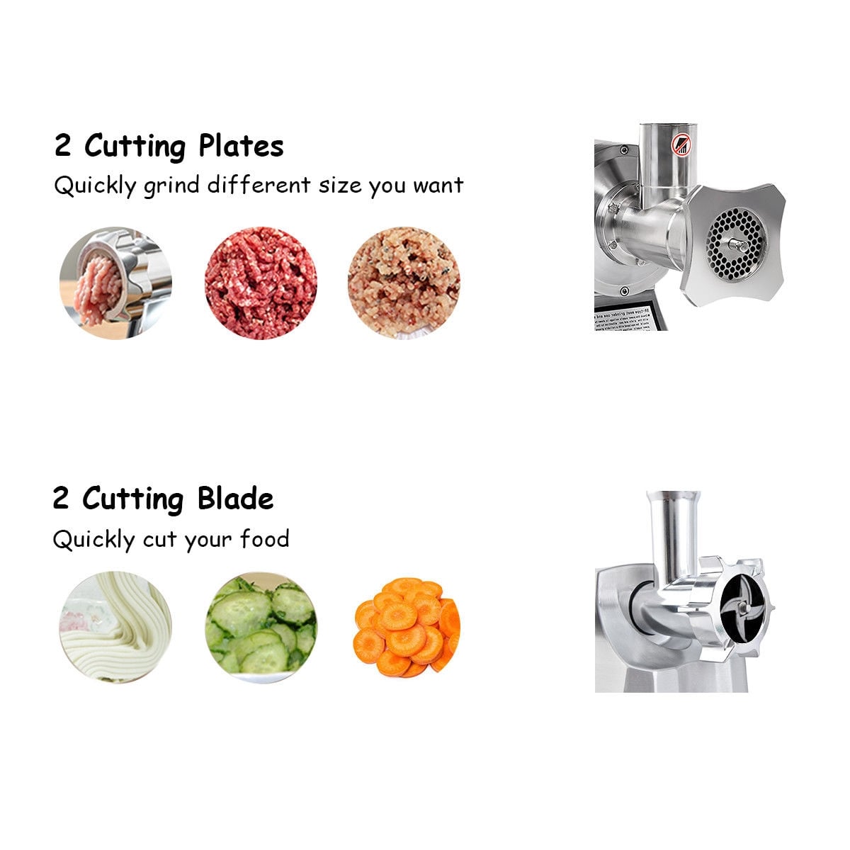 1100W Stainless Steel Heavy Duty #22 Electric Meat Grinder-Food Grinders & Mills-DECOROLALA