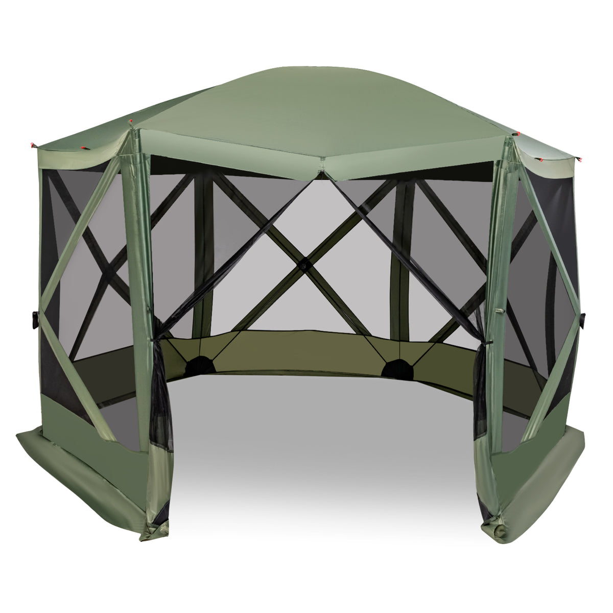 11.5 X 11.5 FT Pop-up Screen House Tent with Portable Carrying Bag-Green-Tents-DECOROLALA