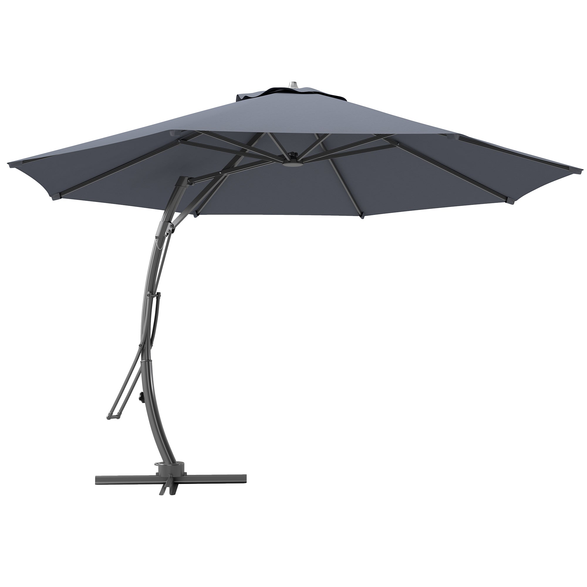 11ft Cantilever Patio Umbrella - Grey UPF 50+-DECOROLALA