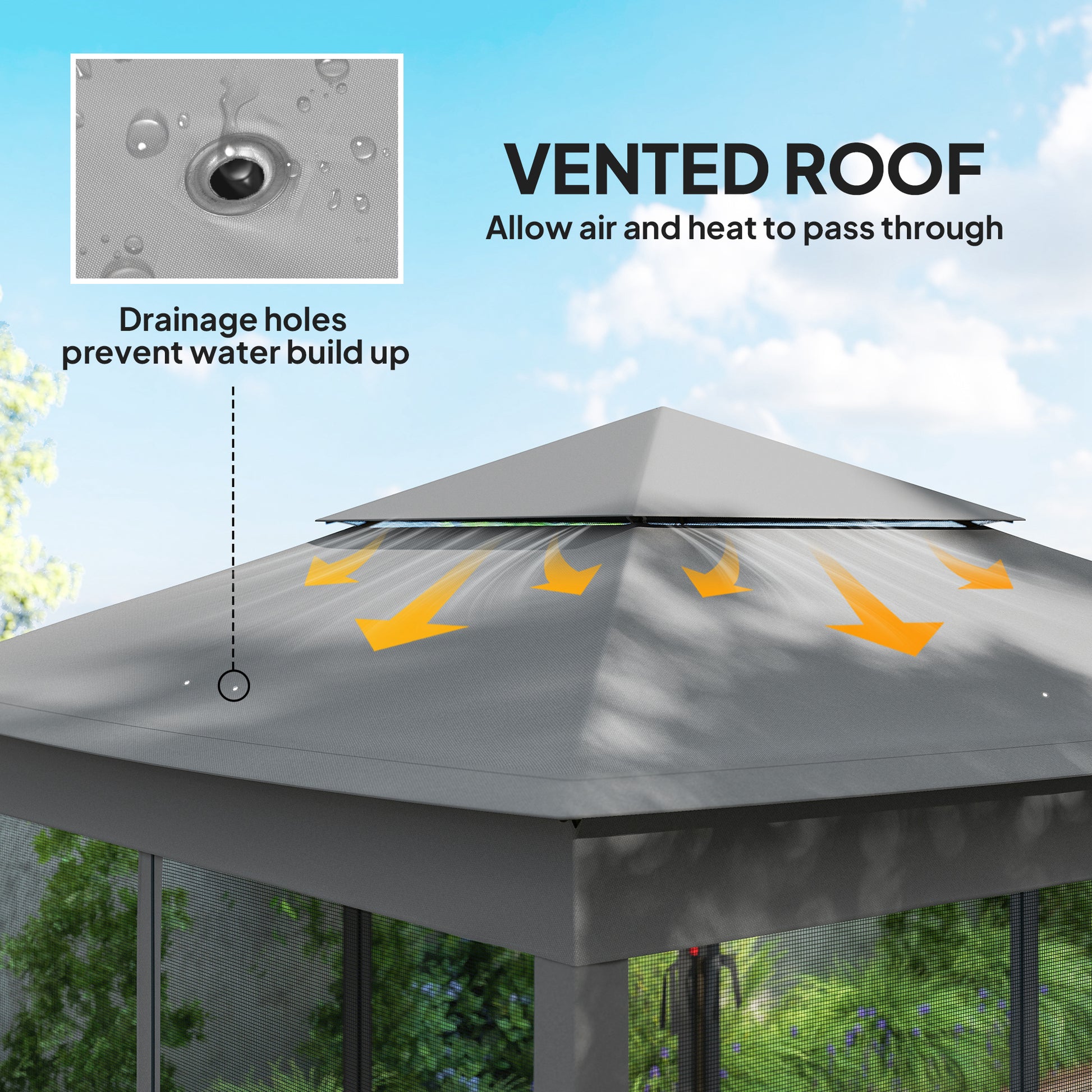 11x11 Pop Up Canopy 2-Tier Dark Grey Tent-DECOROLALA
