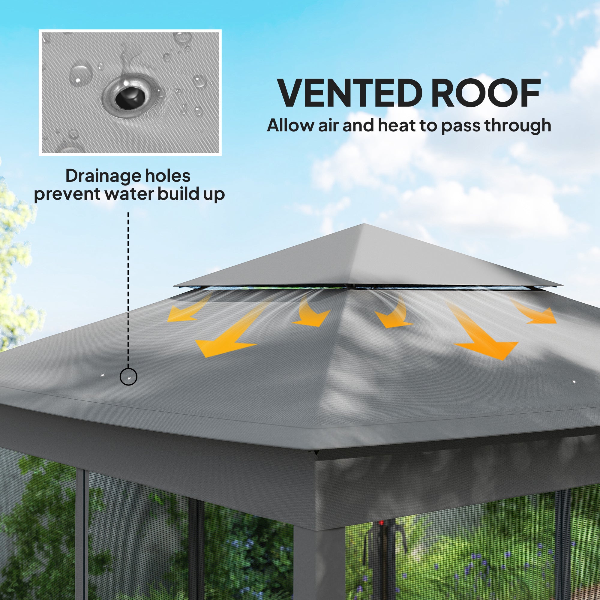 11x11 Pop Up Canopy 2-Tier Dark Grey Tent-DECOROLALA