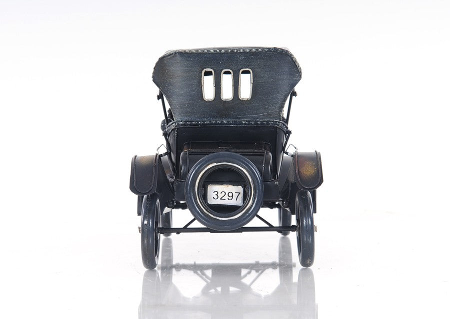 12" Black Metal c1908 Ford Model Car Tabletop Sculpture-Sculptures-DECOROLALA