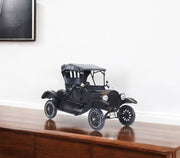 12" Black Metal c1908 Ford Model Car Tabletop Sculpture-Sculptures-DECOROLALA