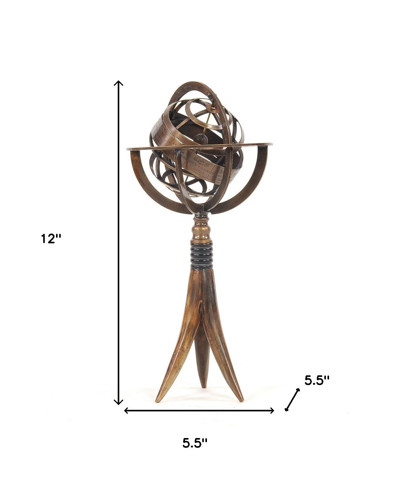 12" Brass Metal Hand Painted Figurine Tabletop Sculpture-Sculptures-DECOROLALA