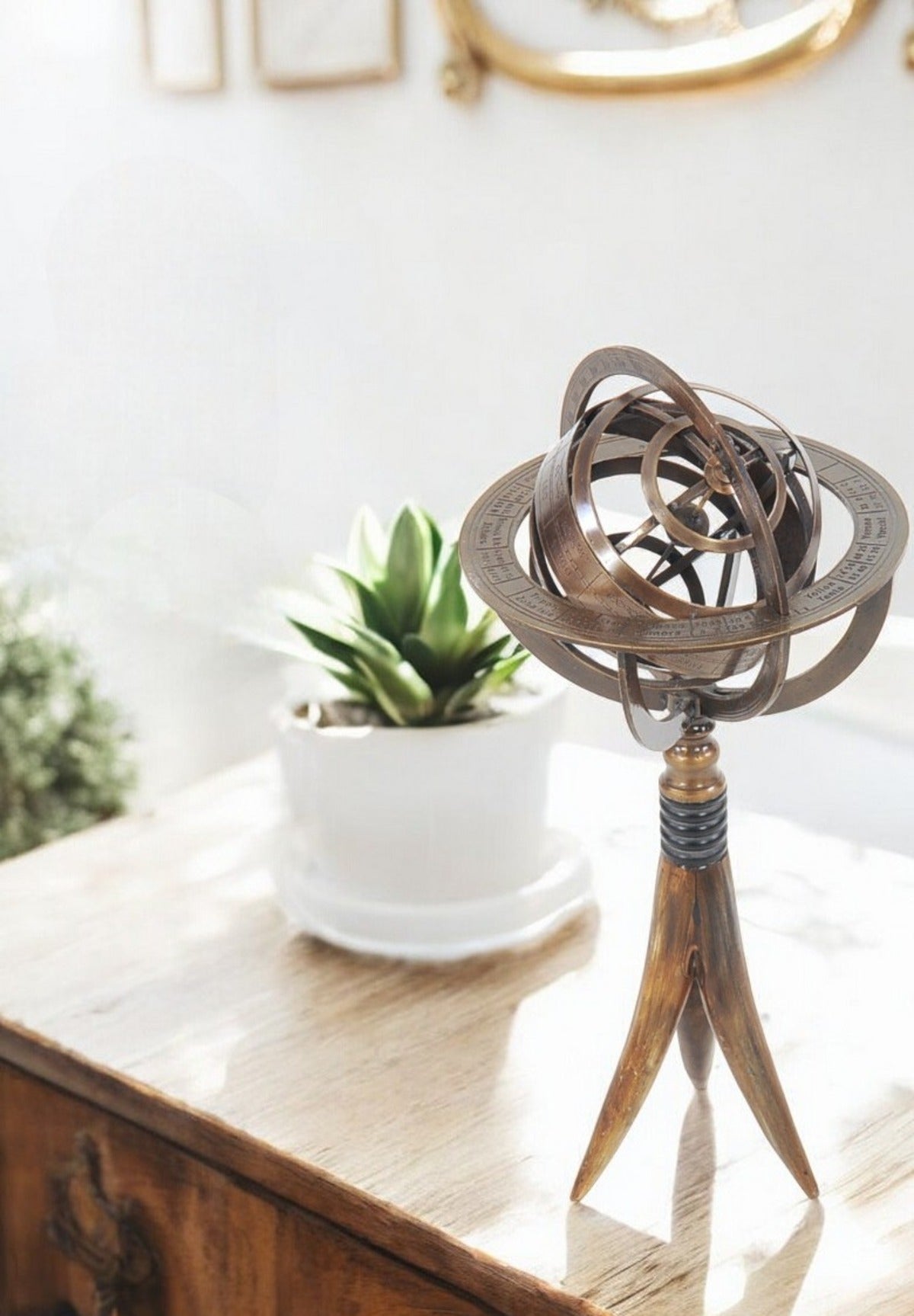 12" Brass Metal Hand Painted Figurine Tabletop Sculpture-Sculptures-DECOROLALA